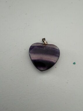 Purple Striped Heart Pendant